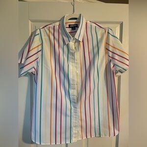 Lands End playful candy striped blouse. Like new condition.